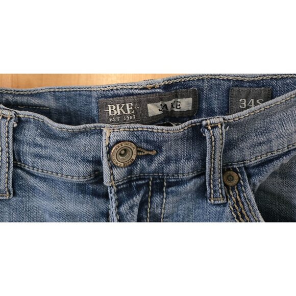 BKE Jake Blue Denim Straight Fit Jeans Faded Casual Look western workwear boho - Picture 9 of 13